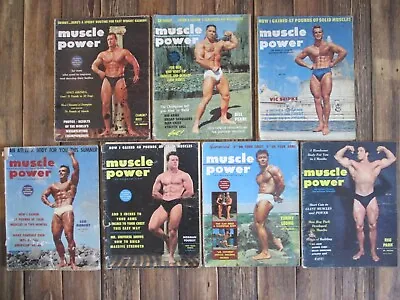 Lot 7 Muscle Power Magazine 1956 Strength Health Bodybuilding Fitness Weightlift • $22.99