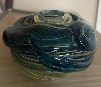 MDINA Signed Maltese Art Studio Glass Whirlpool Vase Michael Harris Vintage Rare • £20