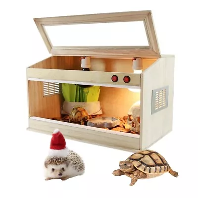 Reptile Terrarium Lizard Tank Bearded Dragon Tank With Roof Door Built-in Lamp • $101.98