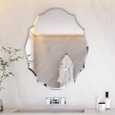 Wisfor Wall Mounted Bathroom Vanity Mirror Silver Glass Mirror W/ Beveled Edge  • $75.90