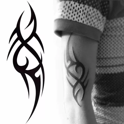 Brand New Tribal Temporary Tattoo Classic Tribal Black Mens Womens Maori Sticker • £3.89