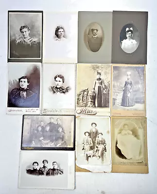 Antique Late 1800s To Early 1900s Adult & Infant Cabinet Cards - Lot Of 12 • $24.99