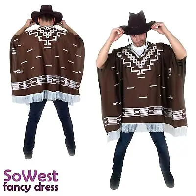 Fancy Dress Mexican Cowboy Poncho For Stag Nights & Hat • £22.99