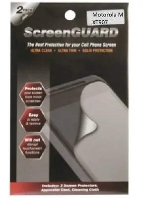Motorola M XT907 ScreenGUARD Screen Protector - 2 Pack - Retail Package • $5