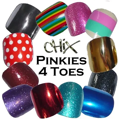 PINKIES Just 4 Toes CHIX NAILS Vinyl Nail Wraps Fingers Toes Salon Decal Foils • £6.50