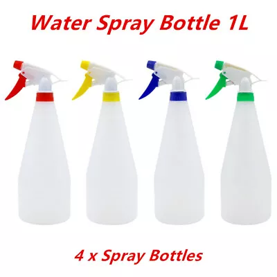 4 Water Spray Gun Bottle 1L Adjustable Garden Cleaning Flower Salon Hair Plastic • $24.95