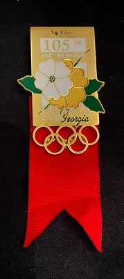 1996 Atlanta USA 105th IOC Olympic Session Badge EXCELLENT CONDITION Red Ribbon • $69