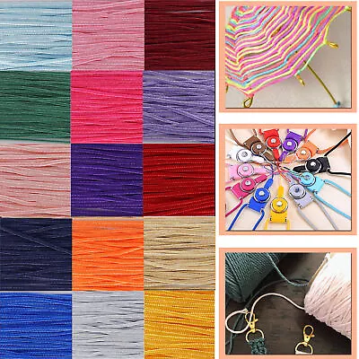 Nylon Cord Multi Colour Drawstring Piping Cord Jewellery Making Decoration 1.2mm • £3.19