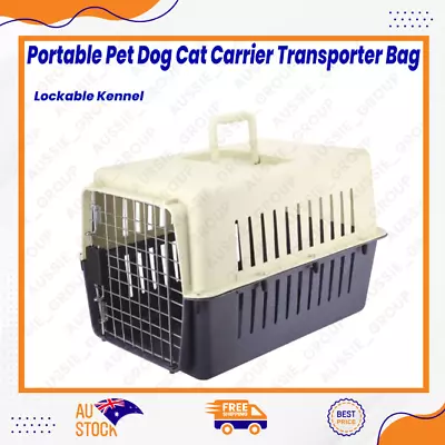 Portable Pet Dog Cat Carrier Transporter Bag Cage House Safety Lockable Kennel • $24.98