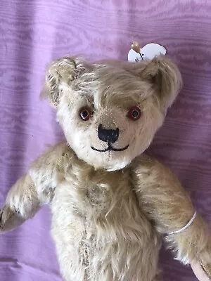 13” Antique Golden Mohair Teddy Bear -  HAS A HISTORY UNSURE OF MAKE • $48