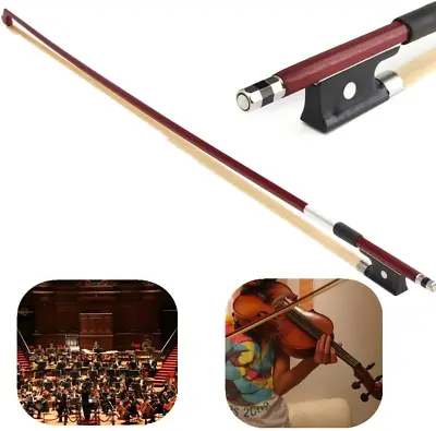 Professional 4/4 Brazilwood Ebony Frog Violin Arbor White Horsehair Violin Bow ( • $27.92