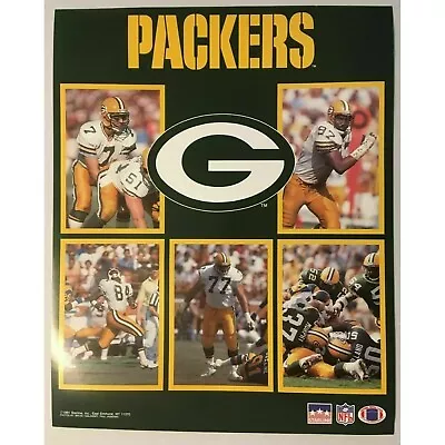 Green Bay Packers Poster Starline 1991 Vintage Print 20x16 Collage NFL • $18.99