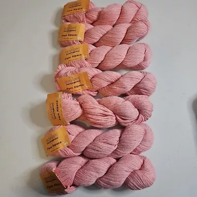 Lot Of 7 New  Skeins Cascade Yarns Pure Baby Alpaca Yarn Color 3056 Light Pink  • $19.99