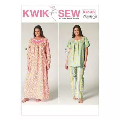 Kwik Sew Pattern K4145 | Womens Nightgown Top Pants | Plus Sizes 1X 2X 3X 4X • $16.20