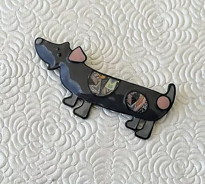 Dachshund Vintage Style Brooch Enamel On Metal • $12