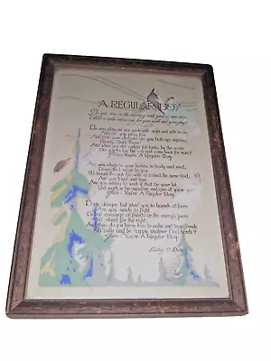 RARE Vintage Framed Motto Poem  A Regular Boy  By Ludvig S. Dale | Circa 1920 • $19.90