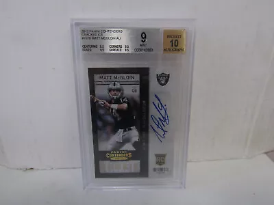 BGS 9 2013 Panini Contenders #197B Matt Mcgloin Cracked Ice Ticket Auto RC /21 • $49.99