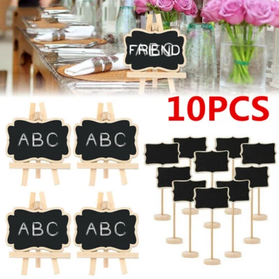 £5.51 • Buy 10x Mini Blackboard Memo Sign Message Small Note Chalk Board With Stand Clip