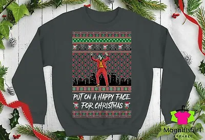$19.95 • Buy Joker Put On Happy Face Christmas Sweater Mens Womens Unisex Crewneck Sweatshirt