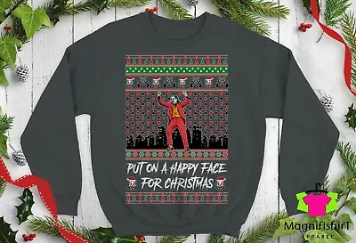 Joker Put On Happy Face Christmas Sweater Mens Womens Unisex Crewneck Sweatshirt • $19.95