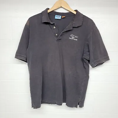 Ford Mustang Black Polo Shirt Size Large Distressed • $7.20