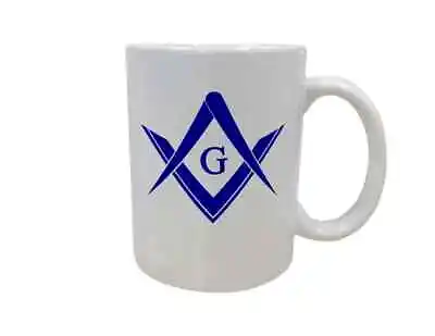  Free Mason Masonic Blue Symbol Square & Compass Illuminate Gift Coffee Mug Cup • $22