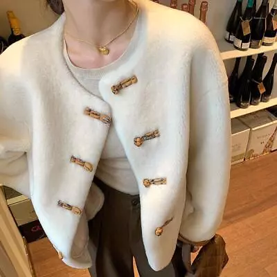 Chinese Style Korean 2023 Winter Short Lamb Wool Shearing Fur Coat Womens Jakcet • $178.47