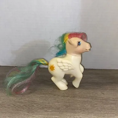 Vintage 1983 My Little Pony G1 Starshine Hasbro Rainbow Hair White Pegasus Wings • $12