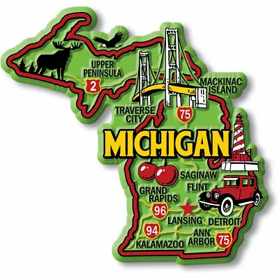 Michigan Colorful State Magnet By Classic Magnets 3.6  X 3.4  • $7.99