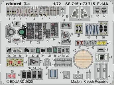 Eduard 1/72 F-14A Tomcat Cockpit+Detail (Great Wall) 73715 • $18.75