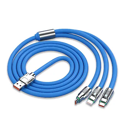 Chubby Thick Cable Multi Charging Cable 3-In-1 Charging Cable With Light USB Cab • $17.40