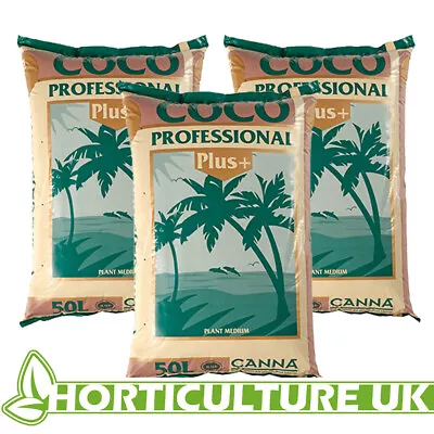 Canna Coco Professional Plus 50 Litres Coco Medium Soil Media Coir ** 3 BAGS ** • £65