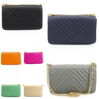 £24.99 • Buy Ladies Soft Quilted Gold Chain Shoulder Cross Body Bag Prom Women Clutch Handbag