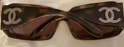 Chanel Sunglasses Mother Of Pearl Jumbo CC Logo Tortoise Brown 5076 RARE Vintage • £159.99