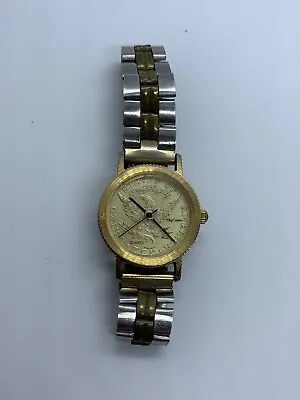 Designer Oleg Cassini Ten Dollar Coin Unisex SS Band Watch • $24.48