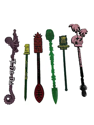 Tiki Swizzle Sticks X6 Lost River Hala Kahiki Frankie's Three Dots TATSU-YA Lei • $29.99