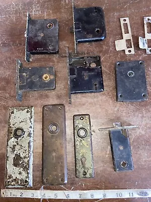 Vintage Brass Corbin Mortise Metal And Plate & Door Lock Plates • $26