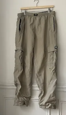 Vintage Abercrombie & Fitch Paratrooper Cargo Pants Mens L Tan Y2K Parachute • $75