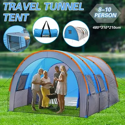 8-10 Man Large Family Tents Waterproof Column Tunnel Outdoor Camping Play Tent • £110