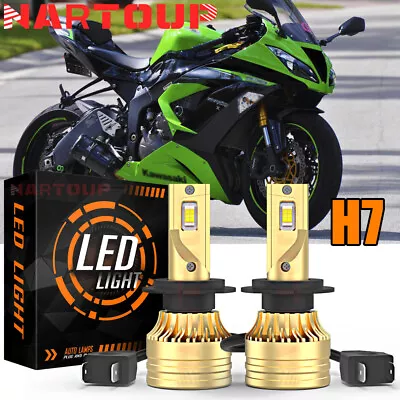 For Kawasaki ZX636 Ninja ZX-6R 2005-2006 2009-2015 ZX6R LED Headlight H7 Bulbs • $30.99