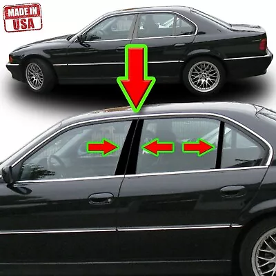 Black Pillar Trim For BMW 7-Series 95-01 E38 6pc Set Door Cover Piano Post • $59.99