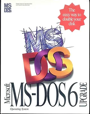 MS DOS 6 Upgrade On 3.5 Disks Microsoft Vintage Operating System Factory Sealed  • $40
