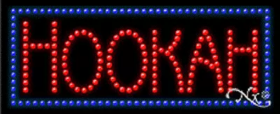 NEW “HOOKAH  27x11 BORDER SOLID & ANIMATED LED SIGN W/CUSTOM OPTIONS 21199 • $284