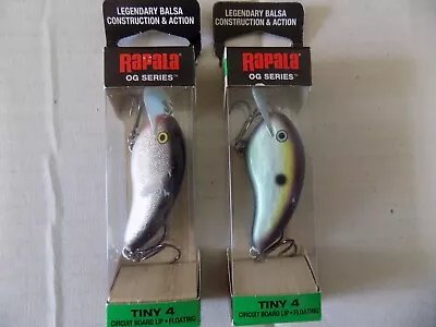 Lot Of Two New Rapala OG Tiny 4 Crankbait Lures In Silver And Big Shad • $14.99