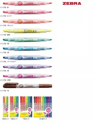 Zebra Highlighters OPTEX 2 EZ Twin Type Fluorescent Marker Choose From 10 Colors • $3.48