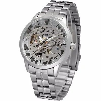 Winner Men's Automatic Movement Transparent Crystal Stainless Steel Wristwatch  • $24.99