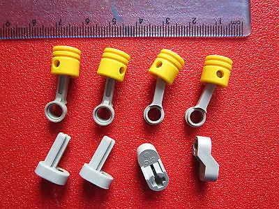 £1.99 • Buy LEGO TECHNIC 4 Yellow Piston Head & Connector Rod + Crankshaft For Engine Block
