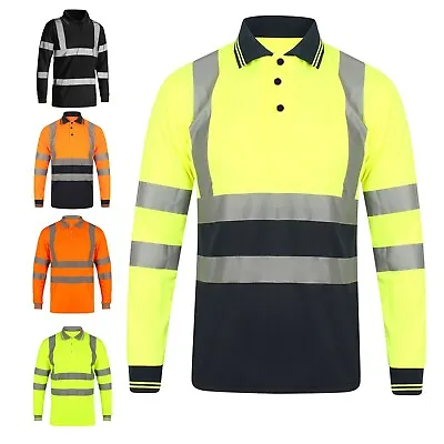 £13.99 • Buy Hi Viz Polo T-shirt Visibility Reflective Security Tape High Vis Safety Work Top