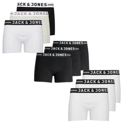 £18.95 • Buy Jack & Jones Mens Sense 3 Pack Contrast Waistband Boxer Briefs 28% OFF RRP