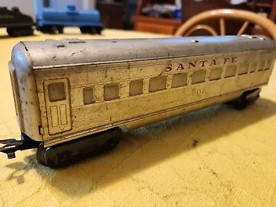 Marx #3152 Santa Fe Silver Streamlined Tin Passenger Car O'Gauge • $20